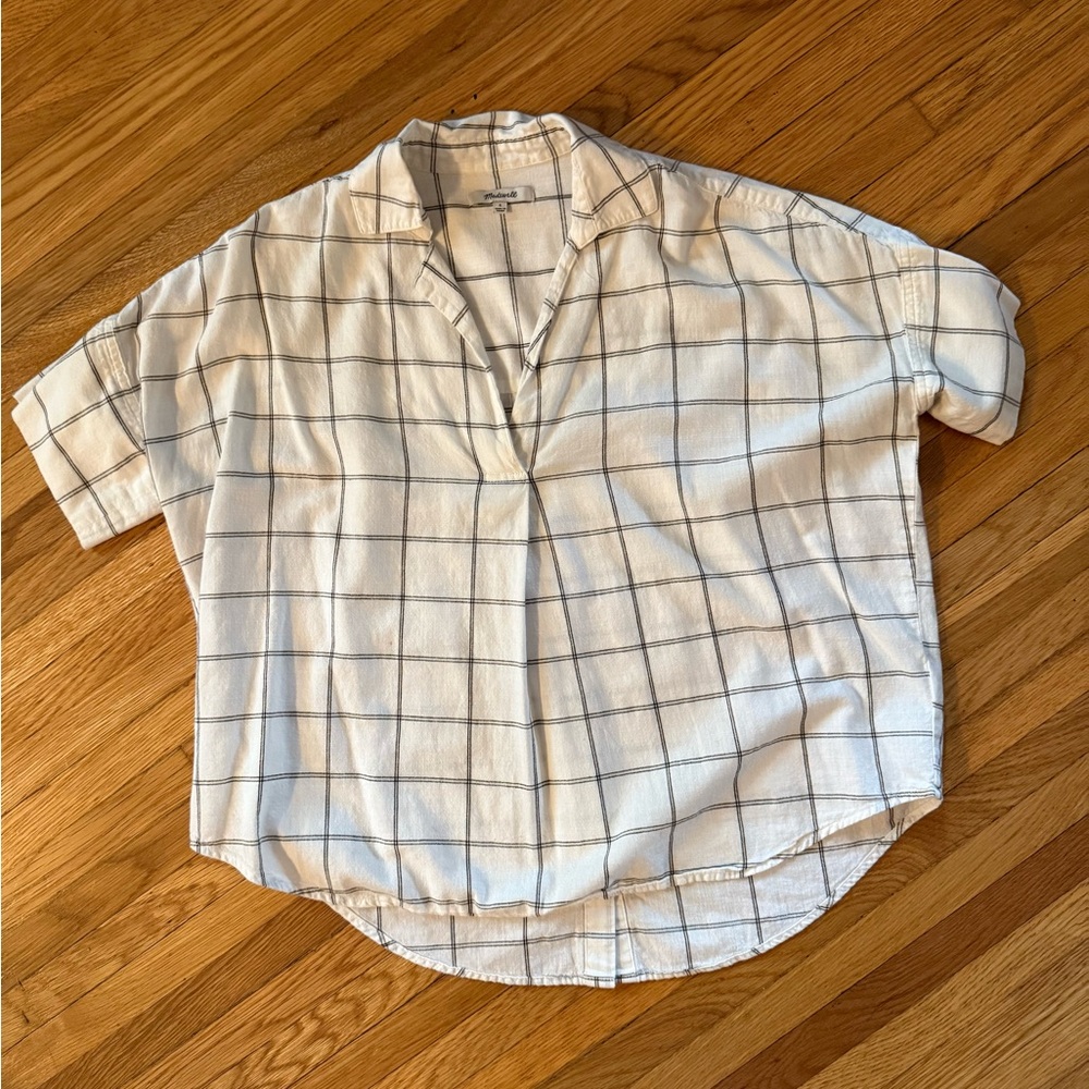 Madewell Casual White Checkered Shirt